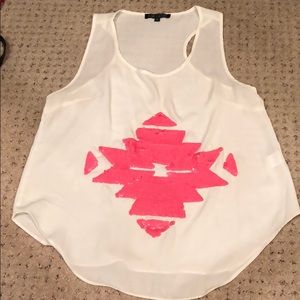 Ivory and pink tank top
